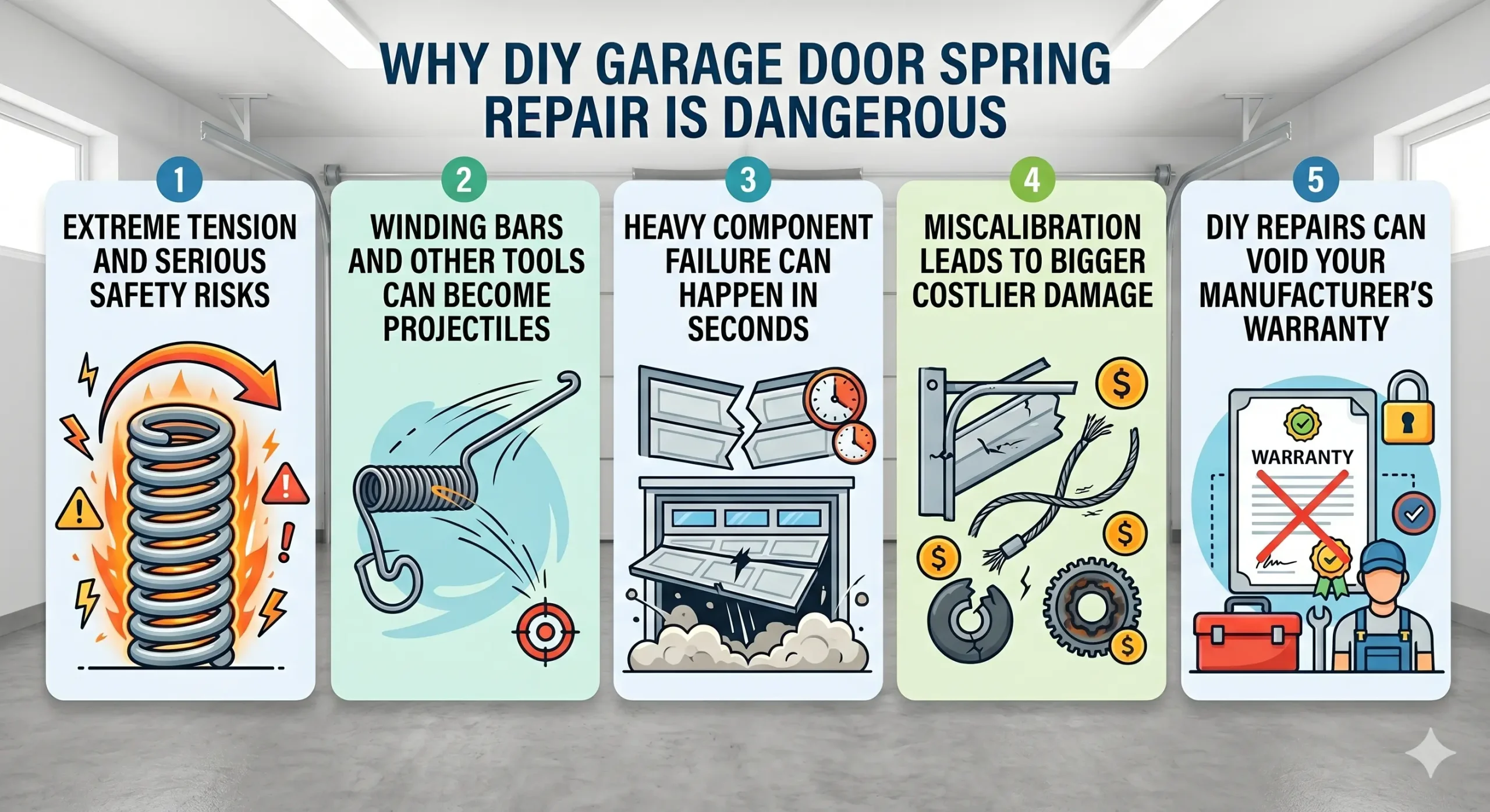 Why Garage Door Spring Repair Should Never Be a DIY Job