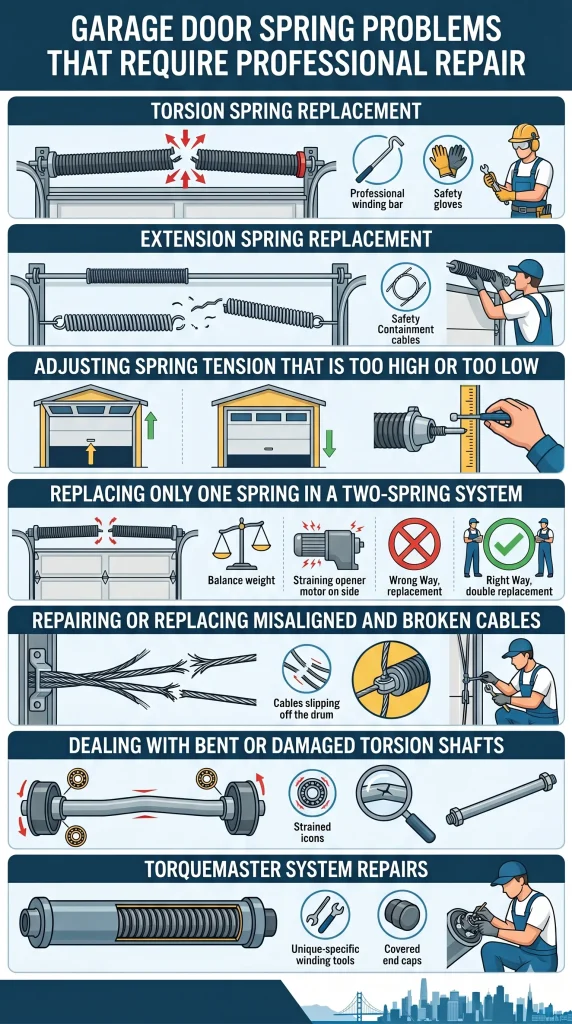 Garage Door Spring Problems That Require Professional Repair